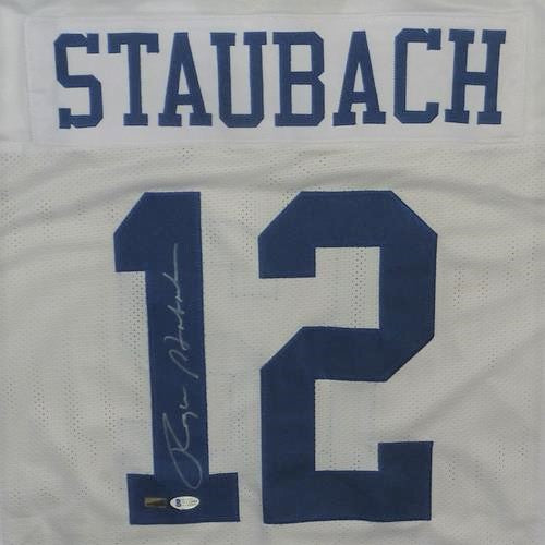 Roger Staubach Autographed Dallas Cowboys (White #12) Jersey - JSA