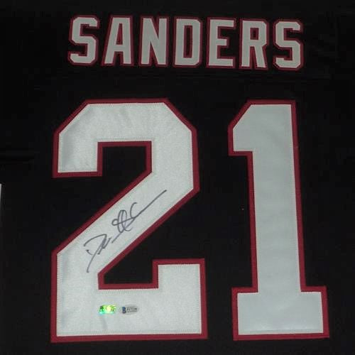 Deion Sanders Autographed Atlanta Falcons (Black #21) Deluxe