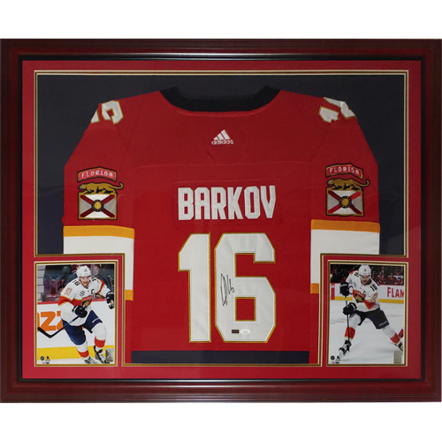 Aleksander Barkov Autographed Florida Panthers (Adidas Red #16) Deluxe Framed Jersey - JSA