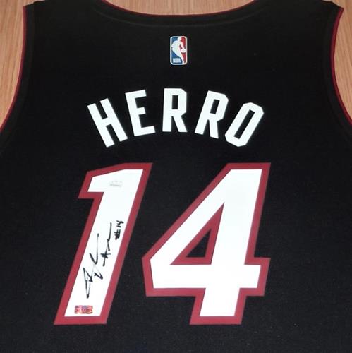 Tyler Herro Signed Black Maimi Heat Fanatics Basketball Jersey JSA
