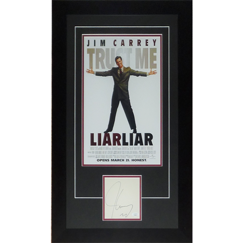 Liar Liar 11x17 Movie Poster Deluxe Framed with Jim Carrey Autograph - JSA