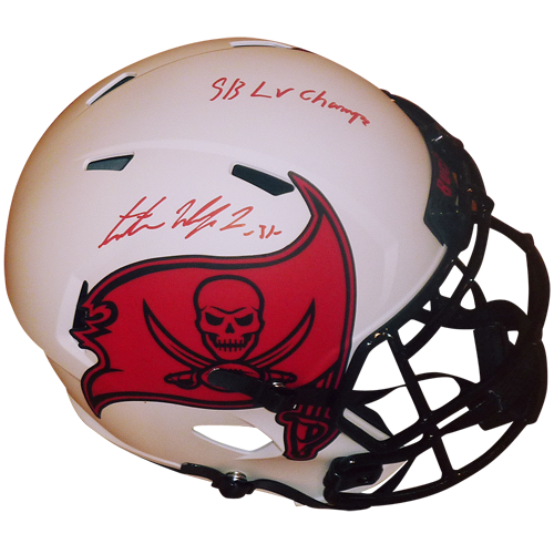 Antoine Winfield Jr. Autographed Tampa Bay Buccaneers (LUNAR Eclipse Alternate) Deluxe Full-Size Replica Helmet w/ SB LV Champs - BAS