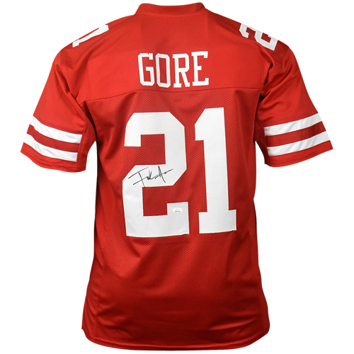 Frank Gore Autographed San Francisco (Red #21) Custom Jersey - JSA