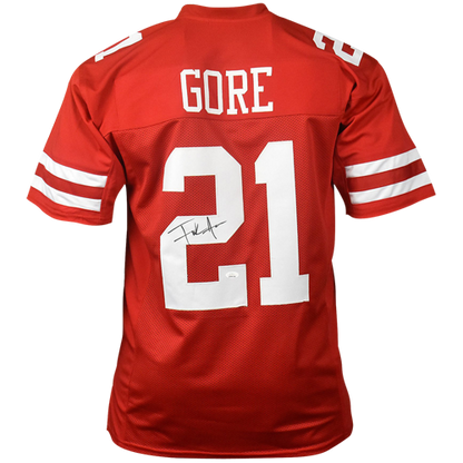 Frank Gore Autographed San Francisco (Red #21) Custom Jersey - JSA