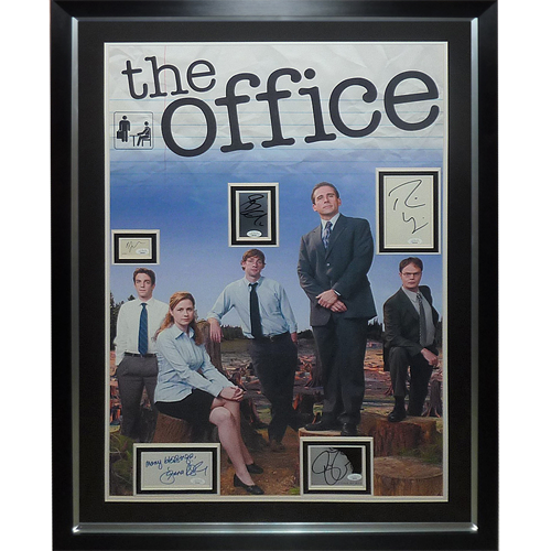 The Office Full-Size TV Poster Deluxe Framed with 5 Cast Autographs - JSA