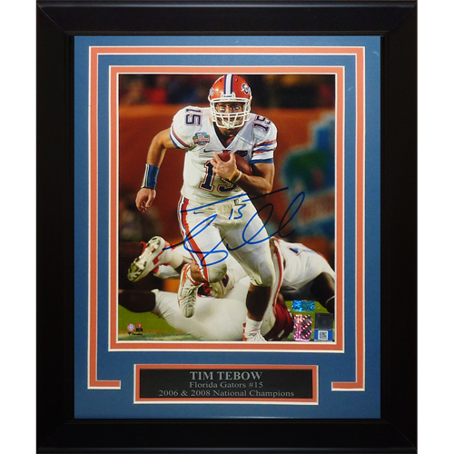 Tim Tebow Autographed Florida Gators (08 BCS Run) Framed 8x10