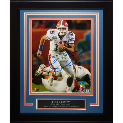 Tim Tebow Autographed and Framed Florida Gators Jersey