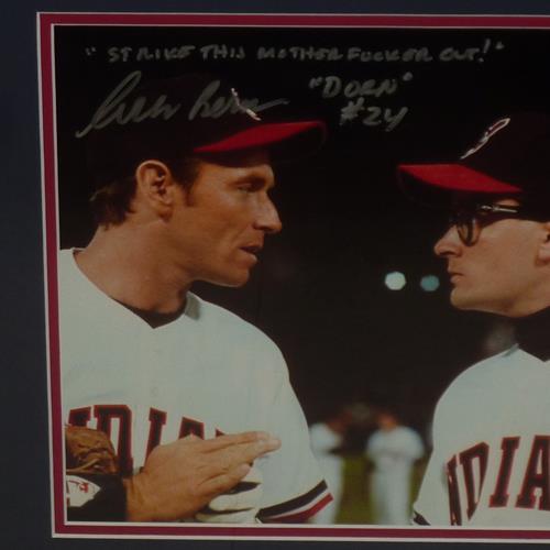 Charlie Sheen And Corben Bernsen Autographed Major League Deluxe Framed 11x14 Photo w/ Strike this M F Out - JSA