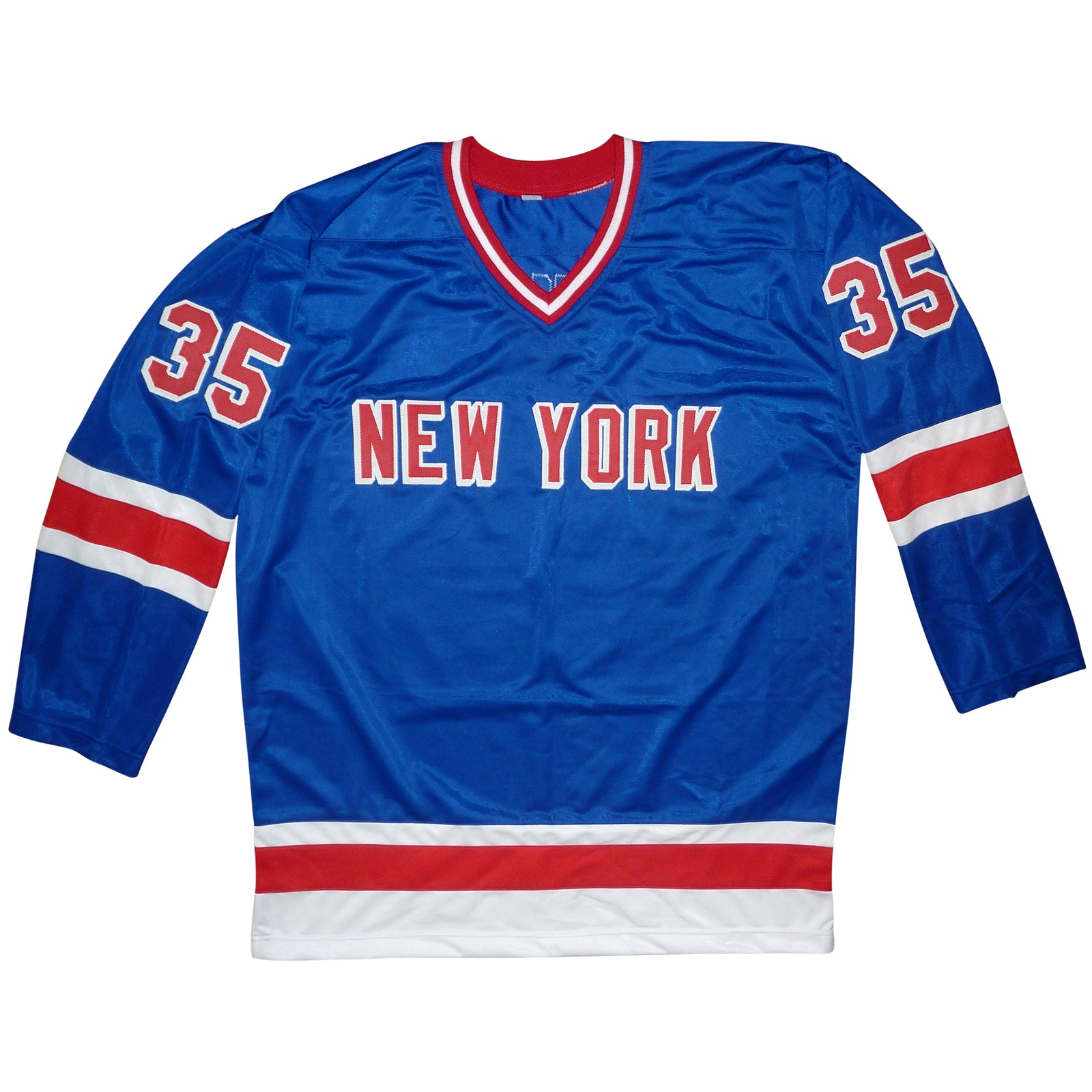 Mike Richter Signed New York Rangers 33.25x41.25 Custom Framed Jersey  Display (JSA COA)