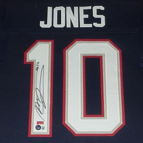 Mac Jones Autographed New England (Blue #10) Deluxe Framed Jersey - Be –  Palm Beach Autographs LLC