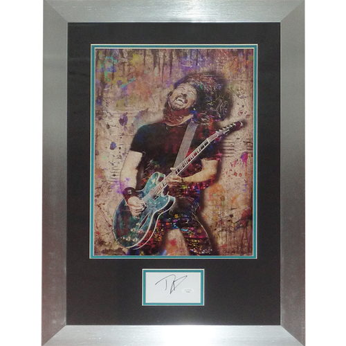 Dave Grohl Autographed Music Splash Art Deluxe Framed Piece - JSA