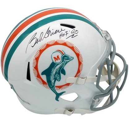 Bob Griese Autographed Miami Dolphins (Throwback) Deluxe Full-Size Replica Helmet w/ HOF 80 - JSA