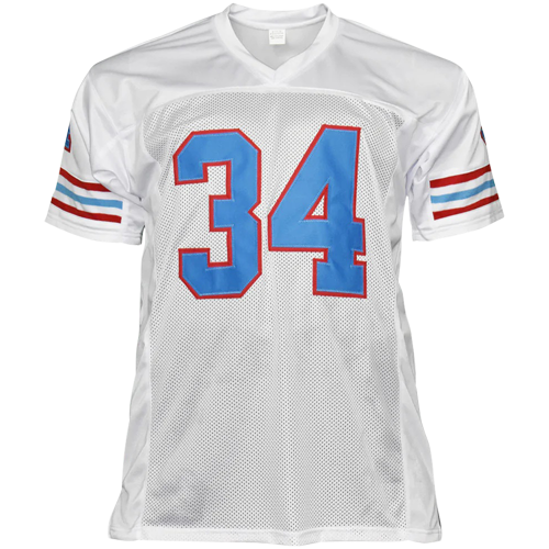 Earl Campbell Autographed HOF 91 and Framed White Houston Oilers Jersey JSA  Certified