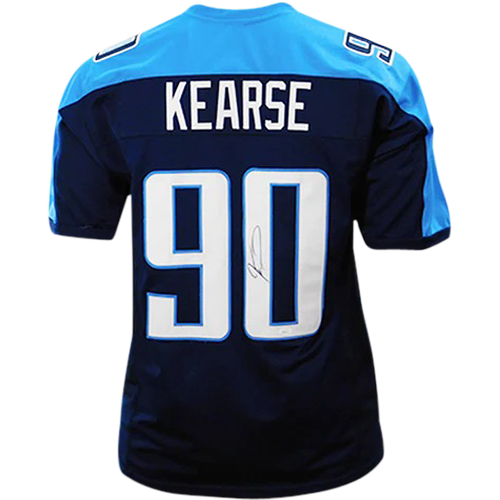 Jevon Kearse Autographed Tennessee (Navy Blue #90) Custom Jersey - JSA