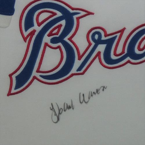 Hank Aaron Atlanta Braves Autographed White Majestic Cooperstown Collection  Authentic Jersey with HOF 82 Inscription