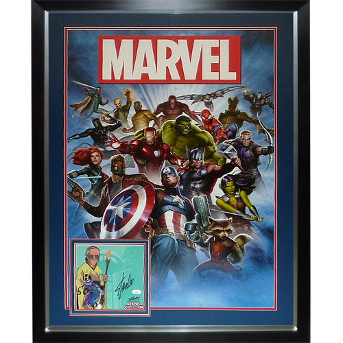 Stan Lee Autograph Deluxe Framed with MARVEL Full-Size Poster - JSA