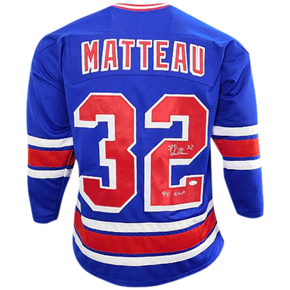 Stephane Matteau Autographed New York (Blue #32) Hockey Jersey