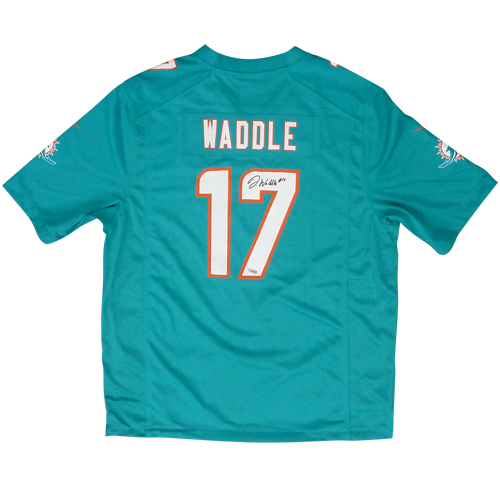 Jaylen Waddle Autographed Miami Dolphins (Teal #17) Nike Game