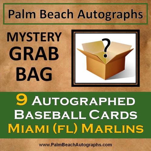 MYSTERY GRAB BAG - 9 Autographed Baseball Cards - Florida Marlins