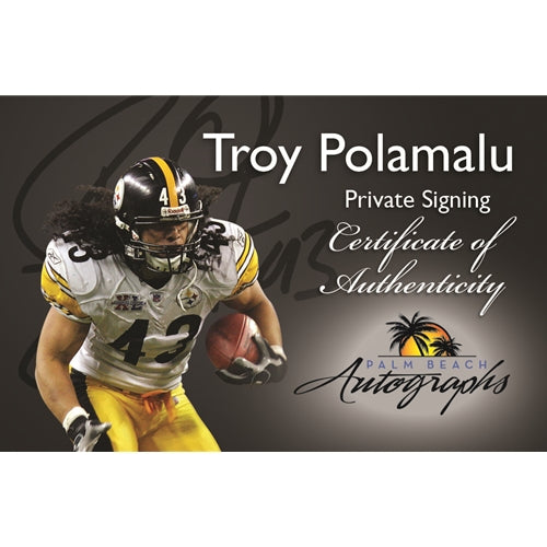 Troy Polamalu Autographed Pittsburgh Steelers Deluxe Replica Helmet - Polamalu Holo