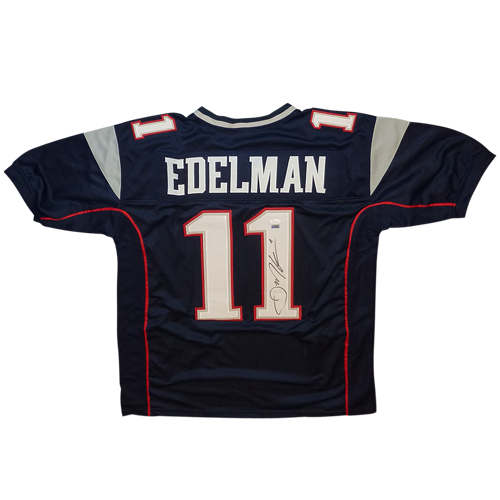 Julian Edelman Autographed New England Patriots (Blue #11) Jersey - JSA