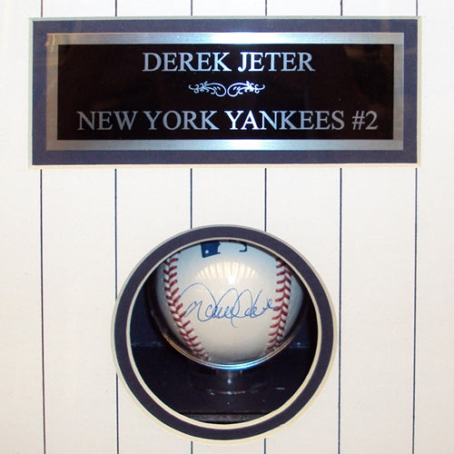 Derek Jeter Autographed New York Yankees Baseball Shadowbox Frame - JSA