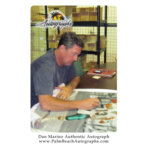 Dan Marino Autographed Miami Dolphins (Spotlight) 24x30 Stretched Giclee Canvas - Marino Holo