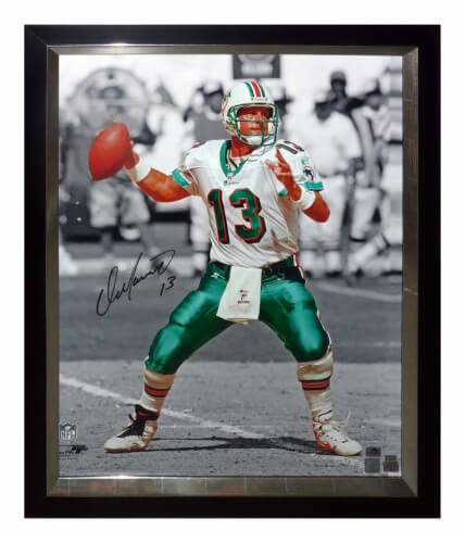 Dan Marino Autographed Miami Dolphins (Spotlight) 24x30 Stretched Giclee Canvas - Marino Holo