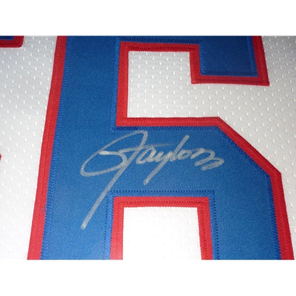 Lawrence Taylor Autographed New York Giants (White #56) Deluxe Framed Jersey