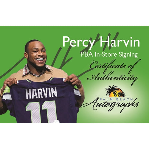 Percy Harvin Autographed Florida Gators Blue 1 Deluxe Framed Jersey Palm Beach Autographs LLC